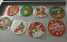Handmade Diamond Painting  Set Of 8 Wooden Christmas Coasters With Stand