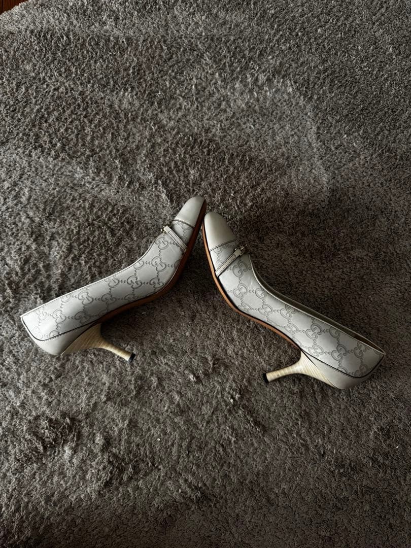 GUCCI Pumps Heel GG Leather Off-White EU36.5/US6.5 120350c thumbnail 6
