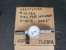 CRAFTSMAN #40756 .00058" 0-10-0 DIAL TEST INDICATOR ENGLAND (TL2808)