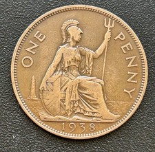 1938 - One Penny Coin - Polished - #454