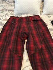 Vintage 1940 s Woolrich Red Buffalo Plaid Wool Thick Hunting Pants Size 34x31