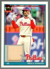 2026 Topps Heritage Bryce Harper 91R-BH 1991 Topps Baseball Relic Card