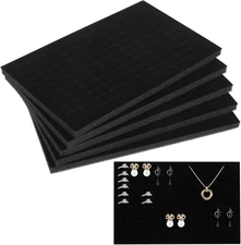 4PCS Black Foam Ring Inserts, Jewelry Organizer Trays for Drawers Inserts, Jewel
