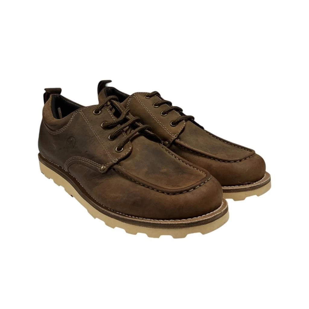 Old West Moc Toe Oxford Shoes Men 9 EE Brown Leather Lace Up Casual Comfort NEW