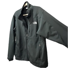 North Face Men's Jacket Size LARGE Full Zip Zipper Pockets Soft Shell Black apex