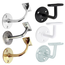 Handrail Bracket Bannister Stair Rail Support Chrome Brass Satin Black White 2-6