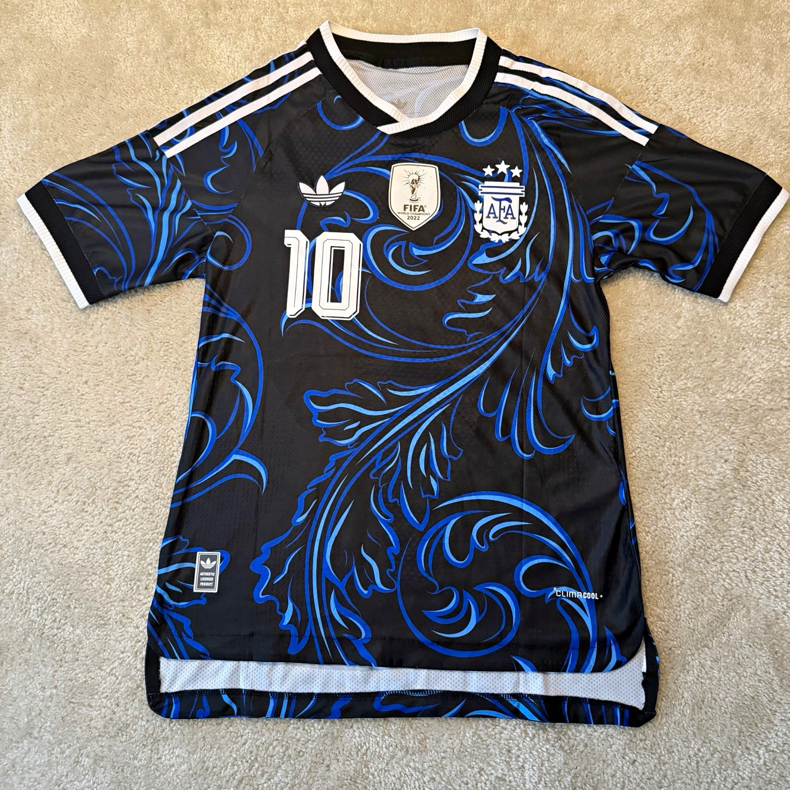 adidas Argentina Lionel Messi #10 Soccer Jersey Officially Licensed Black/Blue