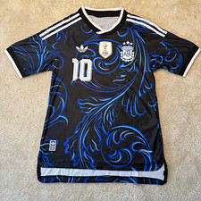 adidas Argentina Lionel Messi #10 Soccer Jersey Officially Licensed Black/Blue