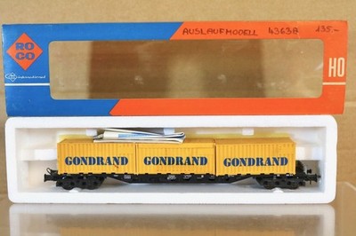 ROCO 4363B DB Cargo Container-Flachwagen mit Gondrand-Behälterladung Mint, OVP