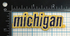 MICHIGAN WOLVERINES NCAA COLLEGE VINTAGE 2.5" LOWER CASE TEXT LOGO TEAM PATCH