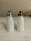 Vintage Large Milk Glass Salt and Pepper Shakers-D