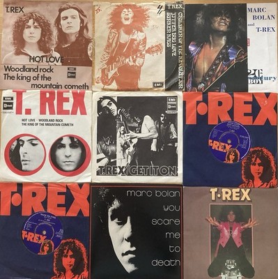 Marc Bolan T.Rex Set of 9 singles ( 7 from Sweden and 3 from Denmark )
