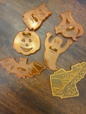 Vintage Halloween  Cookie Cutters Clear Orang...
