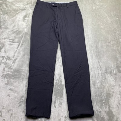 Boggi Milano Tailored Wool Dress Pants Mens Sz 46 Dark Navy Italy Fits 30''