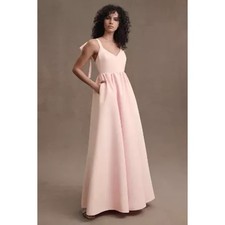 NWT Sachin Babi Light Pink Bow Sleeveless Formal Long Gown Dress Womens size 4