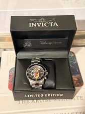 Reloj Hombre Invicta Disney Edición Limitada Mickey Mouse - 42mm, Acero, Negro Nuevo en Caja