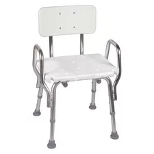 Dmi Backrest Tub and Shower Seat, 19" L, Aluminum, Plastic, Textured