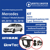 für Mercedes C-Klasse T-Modell (Kombi) S205 14-18 AHK Starr +7Pol Sp. E-Satz TOP