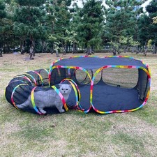 Outdoor Cat Enclosures, Cat Playground Portable Mesh Tent, Outside Circle Pla...