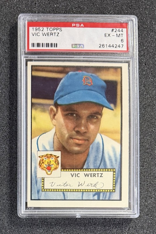 1952 Topps - #244 Vic Wertz (Tigers) - PSA 6