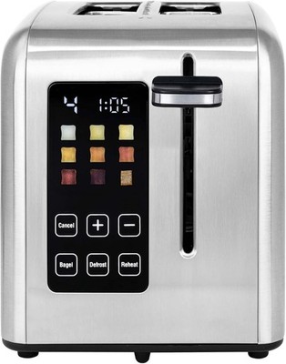 *Kalorik 2 Slice Digital Toaster Stainless Steel Wide Slot Bagel Defrost 1350W*