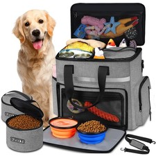 Dog Travel Bag for Supplies, 27L Large Space Pet Organizer Backpack, Airline ...