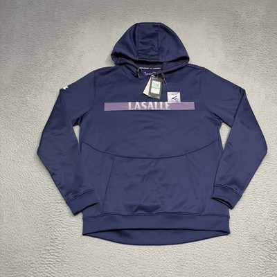 Under Armour LaSalle Explorers Hoodie Men Large Navy Fleece Storm Sweatshirt