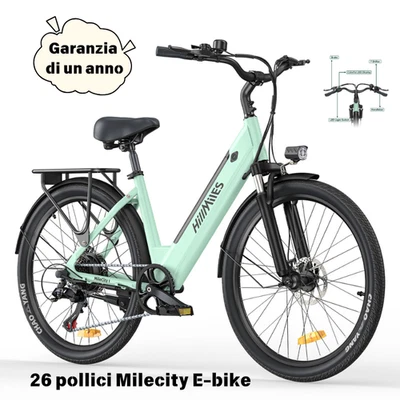 HILLMILES 26pollici Commuter Bicicletta Elettrica 250W 36V Milecity E-Bike 25km/h 100KM