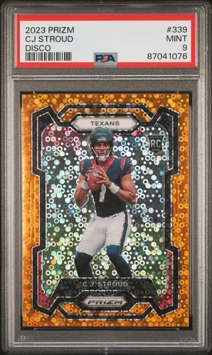 2023 Panini Prizm CJ Stroud #339 PSA 9 Disco Rookie Orange Texans RC
