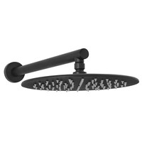 Welfenstein Regendusche Zulaufarm Regenbrause Rund Schwarz Matt HB122-ER25-PA