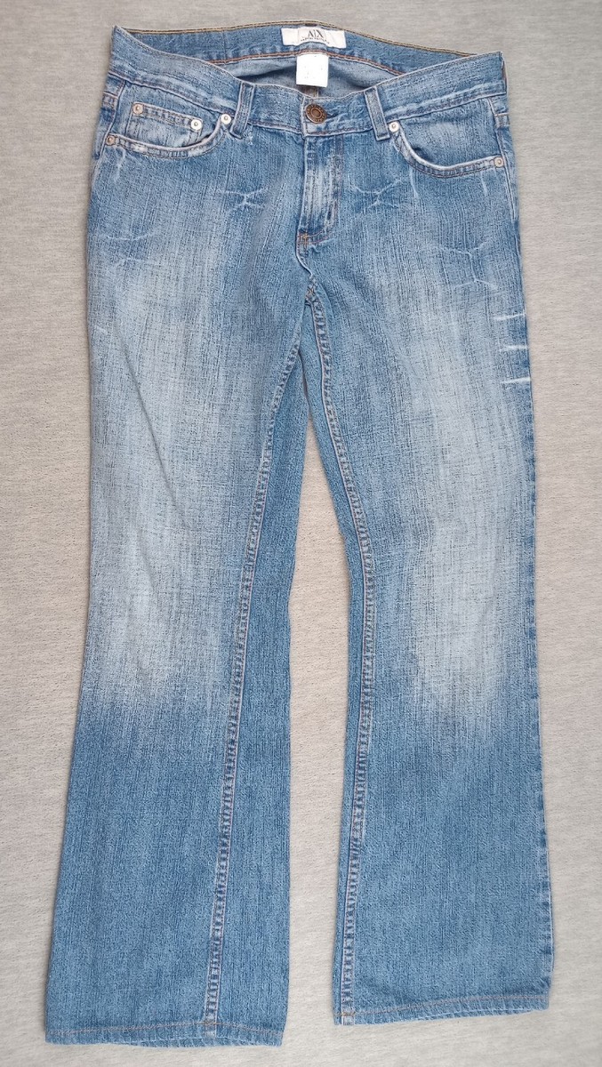 VTG Armani Exchange Made In USA Womens 4R Blue Denim Distressed