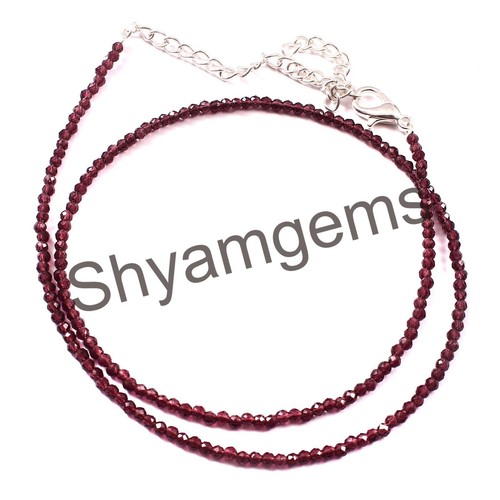 Faceted Rondelle Beads Gemstone Beads Ruby Necklace Handmade Jewelry 421 - Picture 2 of 3