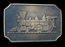 STEAM LOCOMOTIVE TRAIN BELT BUCKLE SOLID BRASS VINTAGE 1970'S RAILWAY