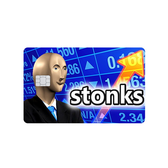 STONKS pelle carta di credito adesivo carte di credito vinile premium - H610- STONKS pelle carta di credito adesivo carte di credito vinile premium - H610-