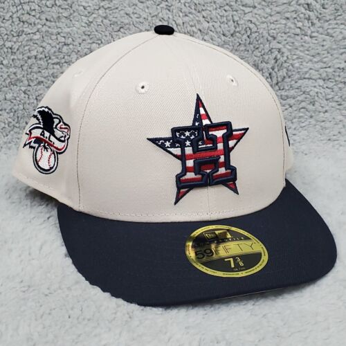 Houston Astros New Era 59FIFTY Hat Size 7 3/8 July 4th Navy Blue Khaki MLB Cap