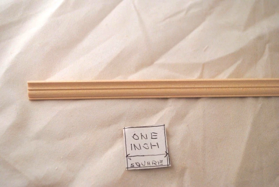 CROWN MOLDING #3 - trim 22" long dollhouse miniature 2pcs 1/12 scale basswood - Image 2 of 2