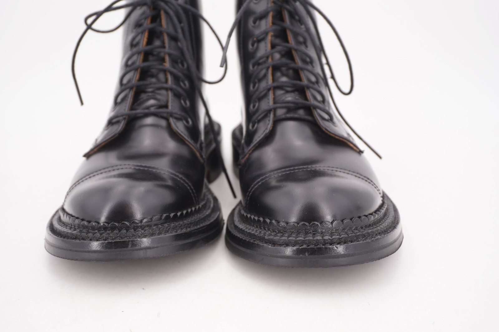 WORN 3x | $850 GRENSON TRIPLE WELT BLACK DERBY CAP TOE BOOT US 7 UK 4.5 D BOX image 7