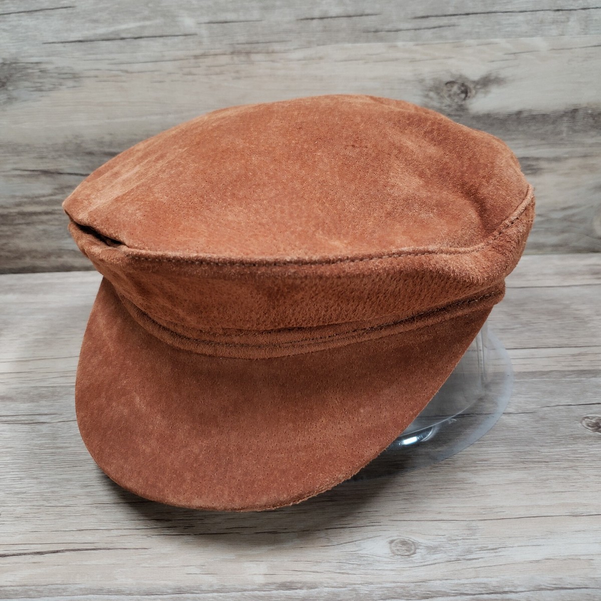 Studio Kokin Leather Newsboy Hat Cap Brown Cabbie 56 cm New