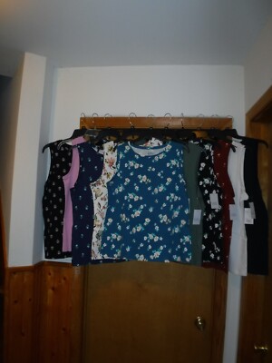 Sleeveless Tee Tops XXL,XL,L,M, Croft & Barrow,Multi Color & Solid 100% cotton N