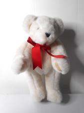 1994 THE VERMONT TEDDY BEAR CO White Jointed 17" Poseable Plush Suede Tan Paws