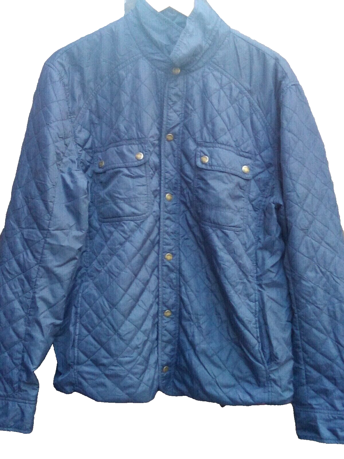 Joules Whittall Women's Navy Blue Snap Button Long Sleeve Quilted Jacket UK L