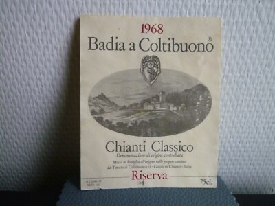 Wein Etikett Badia a Colitbuono Chianti Classico Riserva 1968