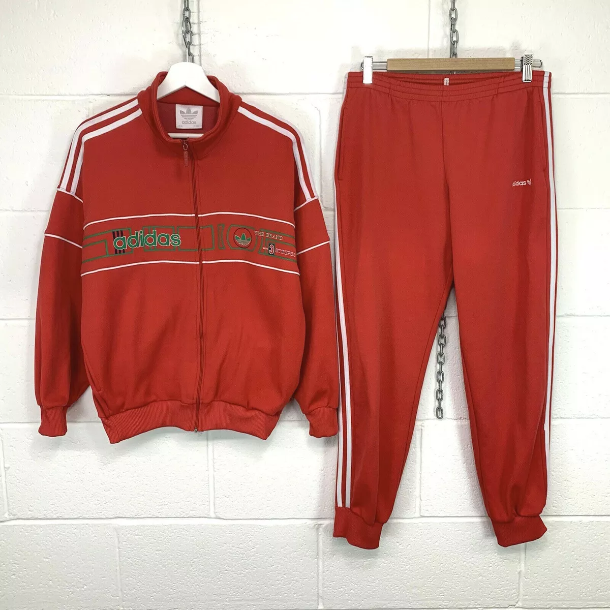 ADIDAS VINTAGE 80s CASUALS FULL TRACK JACKET PANTS & TRACKSUIT RARE size D4 S