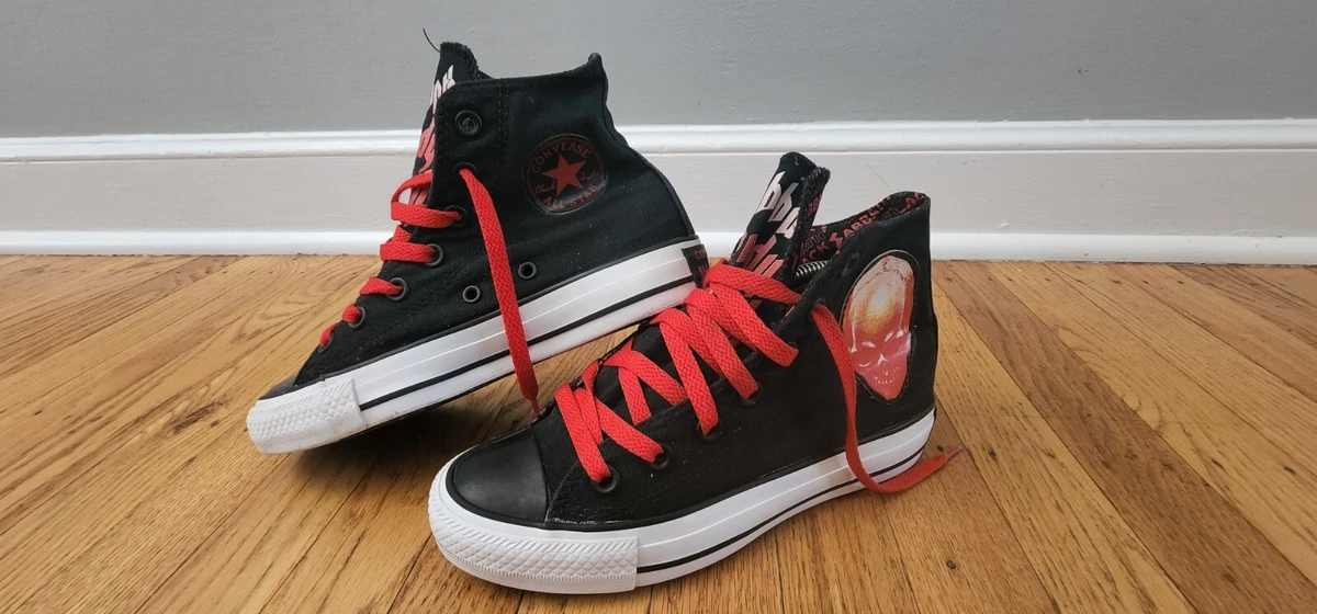 Converse All Star Chuck Taylor Black Sabbath Hi Top Sneakers Sz 3 Mens 5 Womens