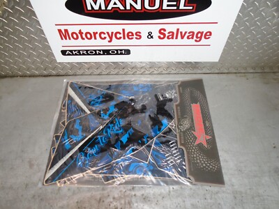 Yamaha YFZ450 (all Carb Models) Skull Complete Graphics Kit Fender Inc BLUE