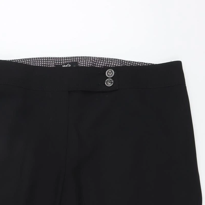 M&Co Womens Black Polyester Blend Trousers Size 14 L28 in - Image 4 of 4