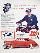 Print Ad 1941 Pontiac Streamliner Torpedo Six Sedan Coupe 10.5x13 Police Officer Print Ad 1941 Pontiac Streamliner Torpedo Six Sedan Coupe 10.5x13 Police Officer