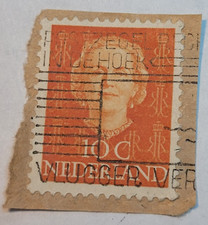 Netherlands Postage ~ Queen Juliana ~ Orang 10₵ Stamp ~Cancelled ~ 1949 ~ 13