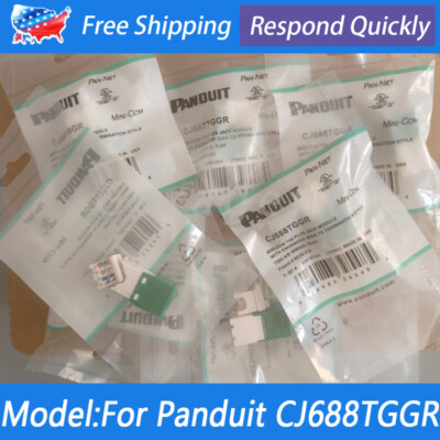 QTY:50 Fit Panduit Gigatx CJ688TGGR Cat6 Network Jack Module Green US Shipping