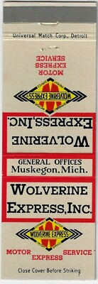 #ad Wolverine Express Inc. Cleveland Grand Rapids Holland Empty Matchcover $7.19